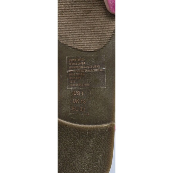 Fabkids Girls Flat Strappy Sandals Pink Beige Canvas Size 1 Ankle Strap & Buckle - Picture 9 of 10